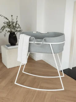 Clearance Metallbude Panier de Moïse artisanal Robe Tissu gris-bleu