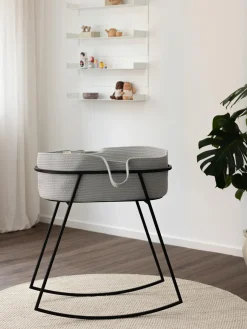 Clearance Metallbude Panier de Moïse artisanal Robe Tissu gris-bleu
