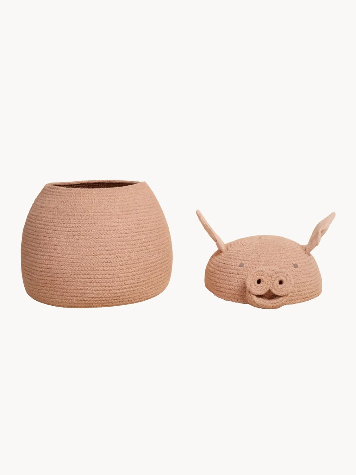 Clearance Lorena Canals Panier de rangement artisanal avec couvercle Peggy the Pig Piggy the Pig