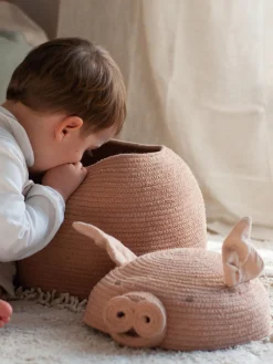 Clearance Lorena Canals Panier de rangement artisanal avec couvercle Peggy the Pig Piggy the Pig
