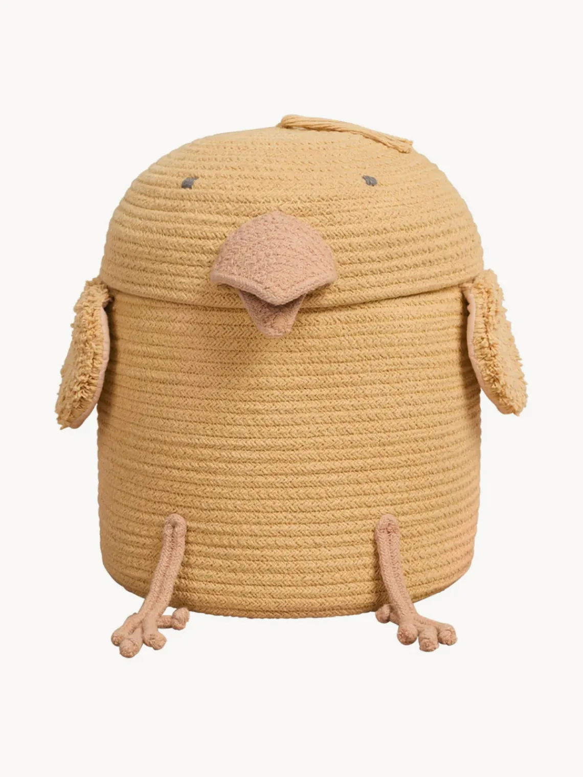 Online Lorena Canals Panier de rangement artisanal avec couvercle Charlie the Chicken Ocre, pêche