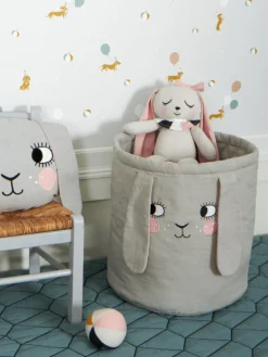 Fashion Roommate Panier de rangement chambre d'enfant Bunny Grège