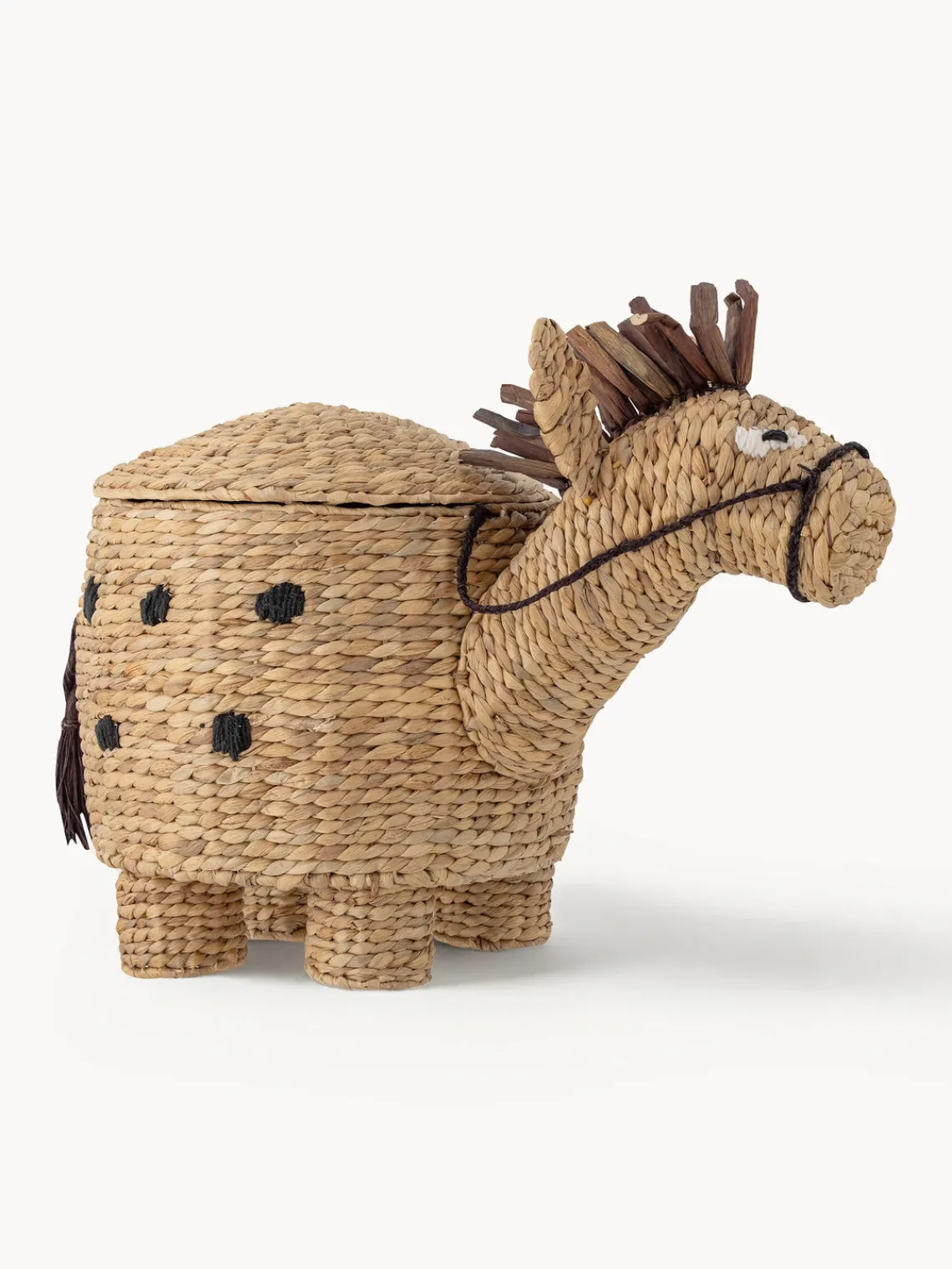 Outlet Bloomingville Mini Panier de rangement en jacinthe d'eau avec couvercle Bobbi