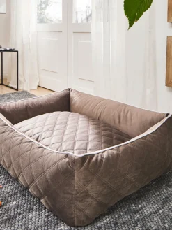 New Laboni Panier en velours pour chien Oxford, tailles variées Taupe, gris clair