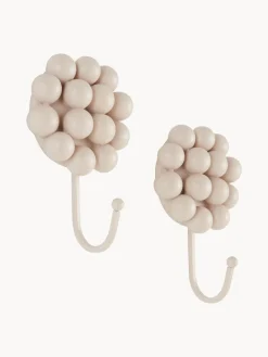 New Jotex Patères en porcelaine Benevento, 2 pièces Beige clair