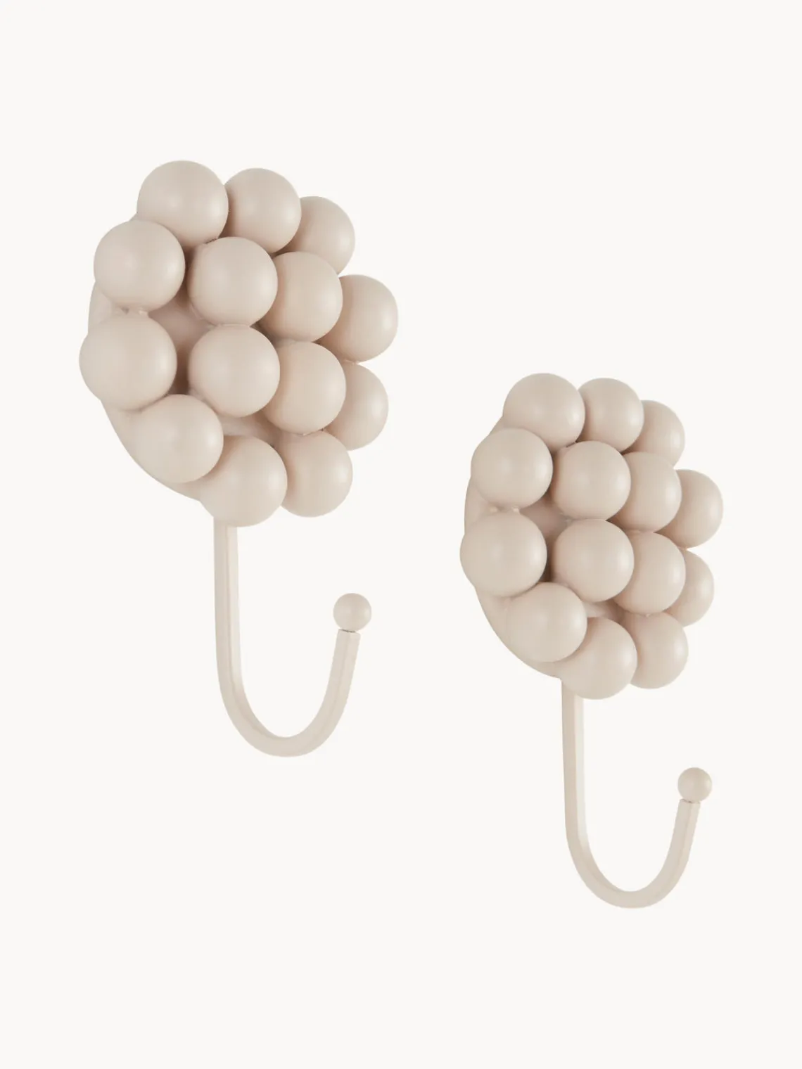 New Jotex Patères en porcelaine Benevento, 2 pièces Beige clair