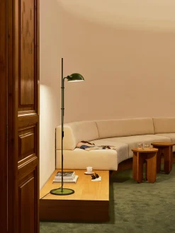New Marset Petit lampadaire orientable Funiculí Vert foncé, haute brillance