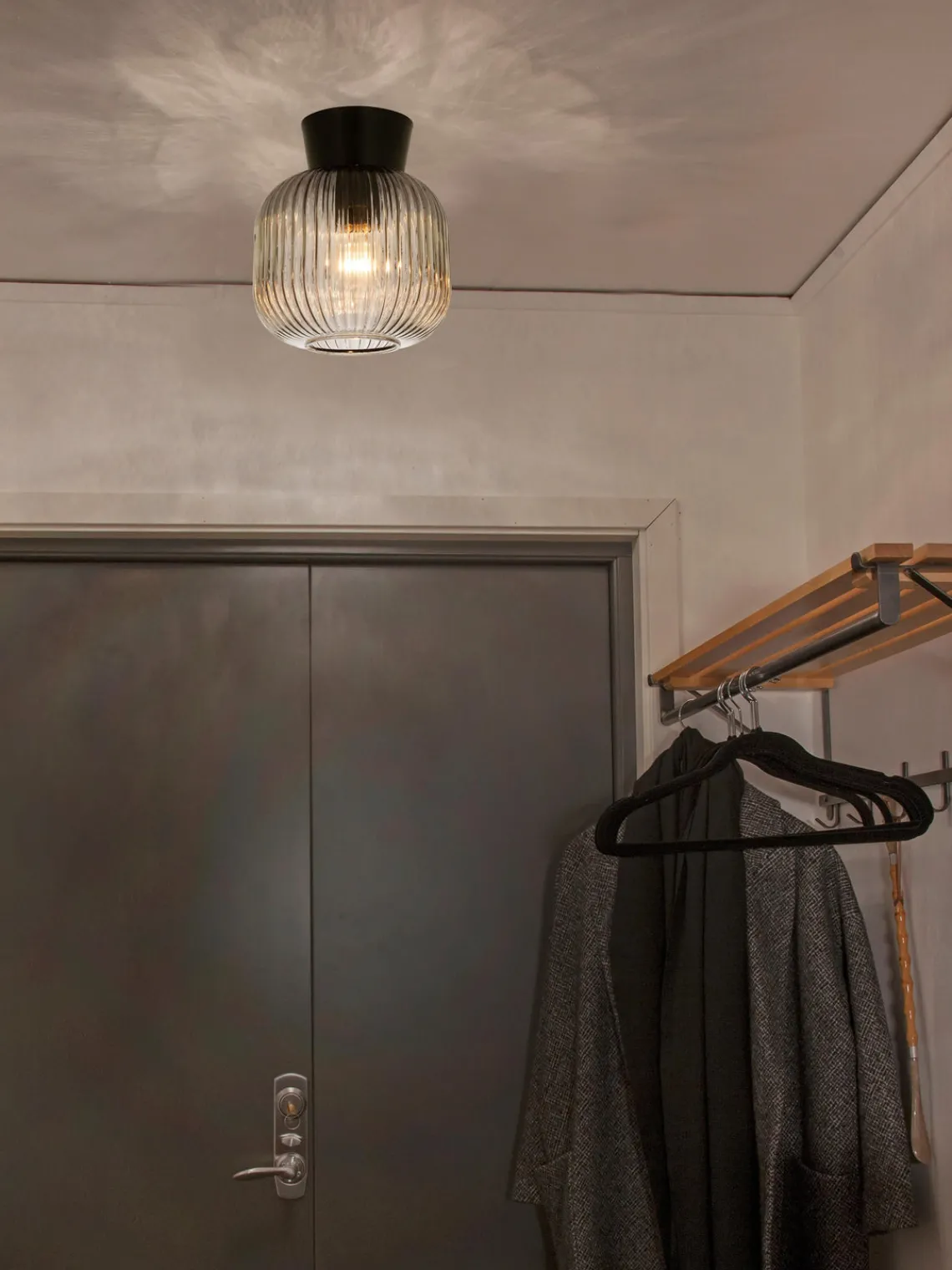 Discount Aneta Petit plafonnier Vanja Gris, transparent, noir