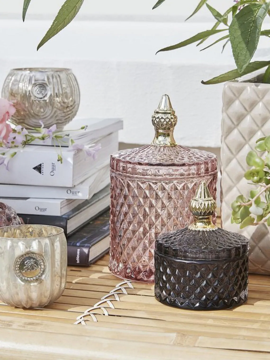 Clearance Lene Bjerre Petite boîte de rangement Myan Anthracite, doré