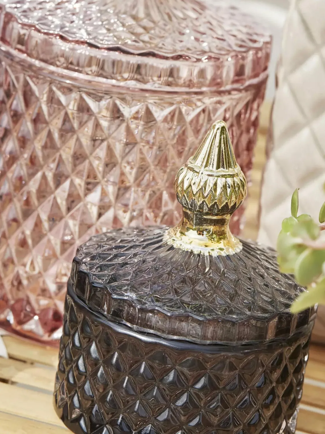 Clearance Lene Bjerre Petite boîte de rangement Myan Anthracite, doré