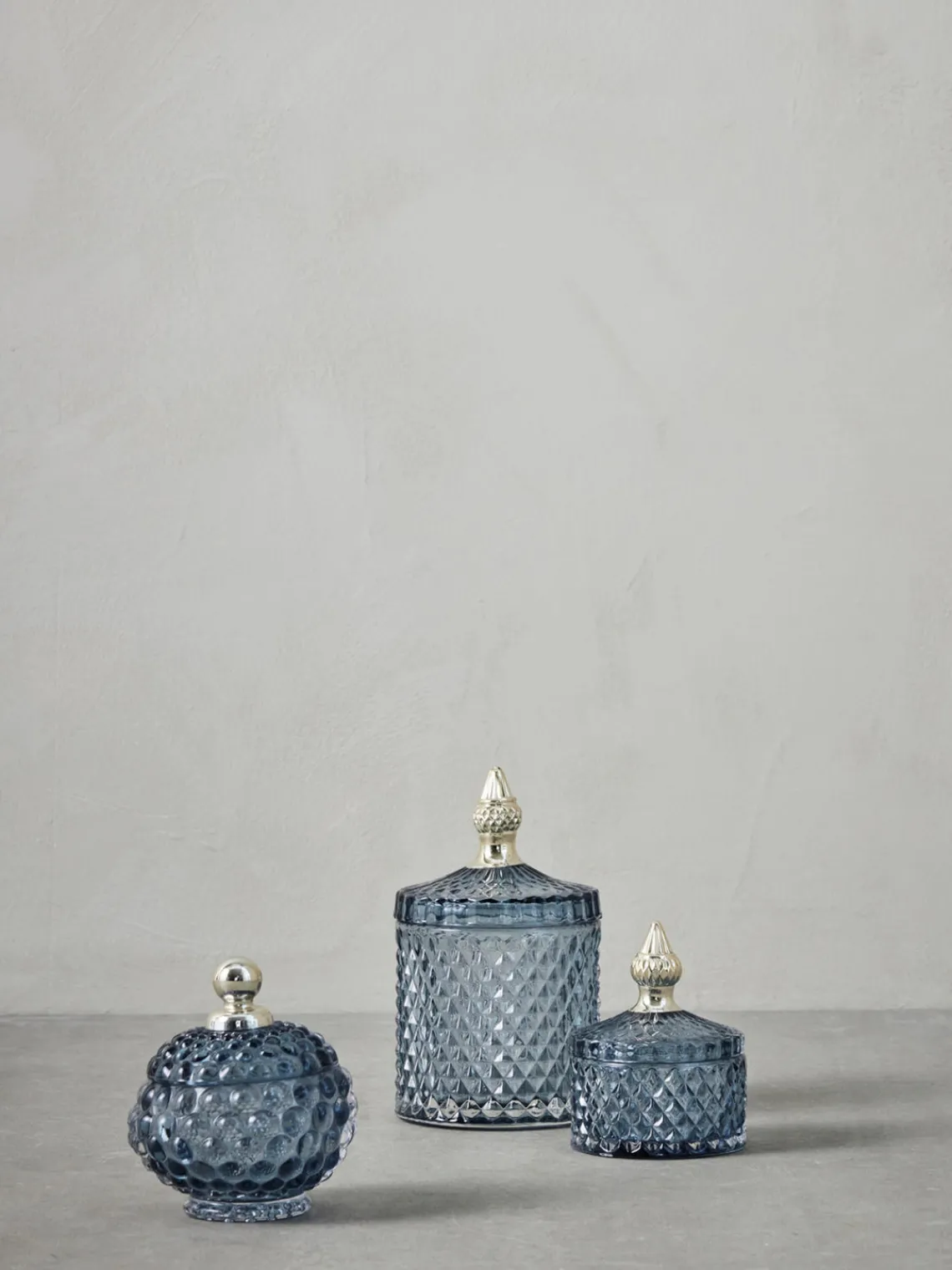 Fashion Lene Bjerre Petite boîte de rangement Myan Gris-bleu, doré