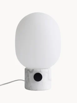 Fashion Audo Copenhagen Petite lampe à poser à intensité variable JWDA, haut. 32 cm Blanc, gris clair marbré