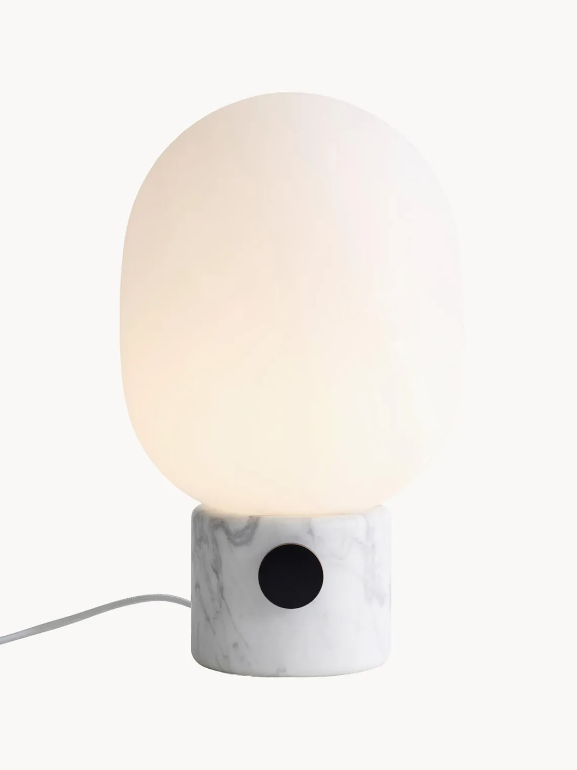 Fashion Audo Copenhagen Petite lampe à poser à intensité variable JWDA, haut. 32 cm Blanc, gris clair marbré
