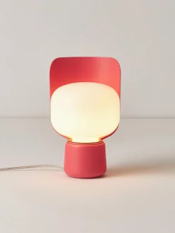 Fashion FontanaArte Petite lampe à poser artisanale Blom Blanc, rouge corail