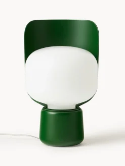 Discount FontanaArte Petite lampe à poser artisanale Blom Blanc, vert foncé