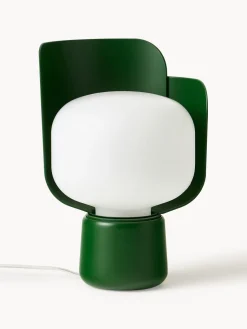 Discount FontanaArte Petite lampe à poser artisanale Blom Blanc, vert foncé