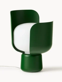 Discount FontanaArte Petite lampe à poser artisanale Blom Blanc, vert foncé