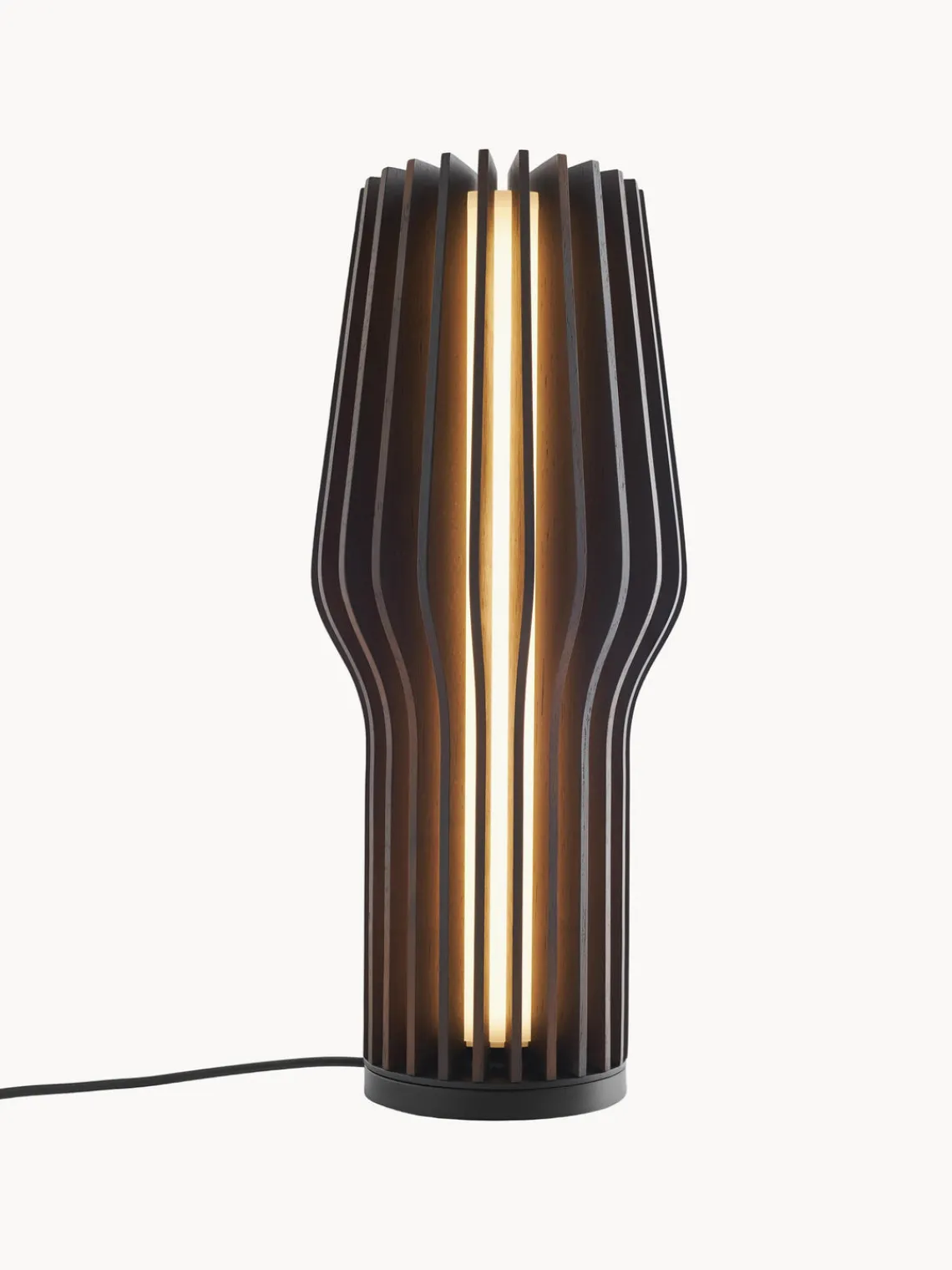 Hot Eva Solo Petite lampe à poser LED mobile Radiant, intensité lumineuse variable Bois de chêne, anthracite laqué