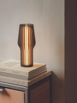 Hot Eva Solo Petite lampe à poser LED mobile Radiant, intensité lumineuse variable Bois de chêne, anthracite laqué