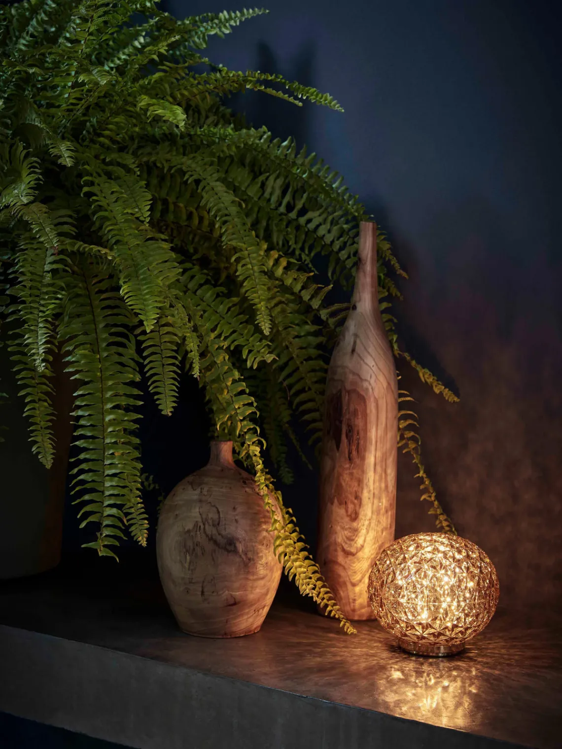 Clearance Kartell Petite lampe à poser LED mobile Mini Planet, intensité lumineuse variable Ocre, doré