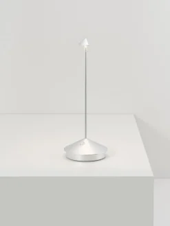 Outlet zafferano Petite lampe à poser LED mobile Pina, intensité lumineuse variable Argenté