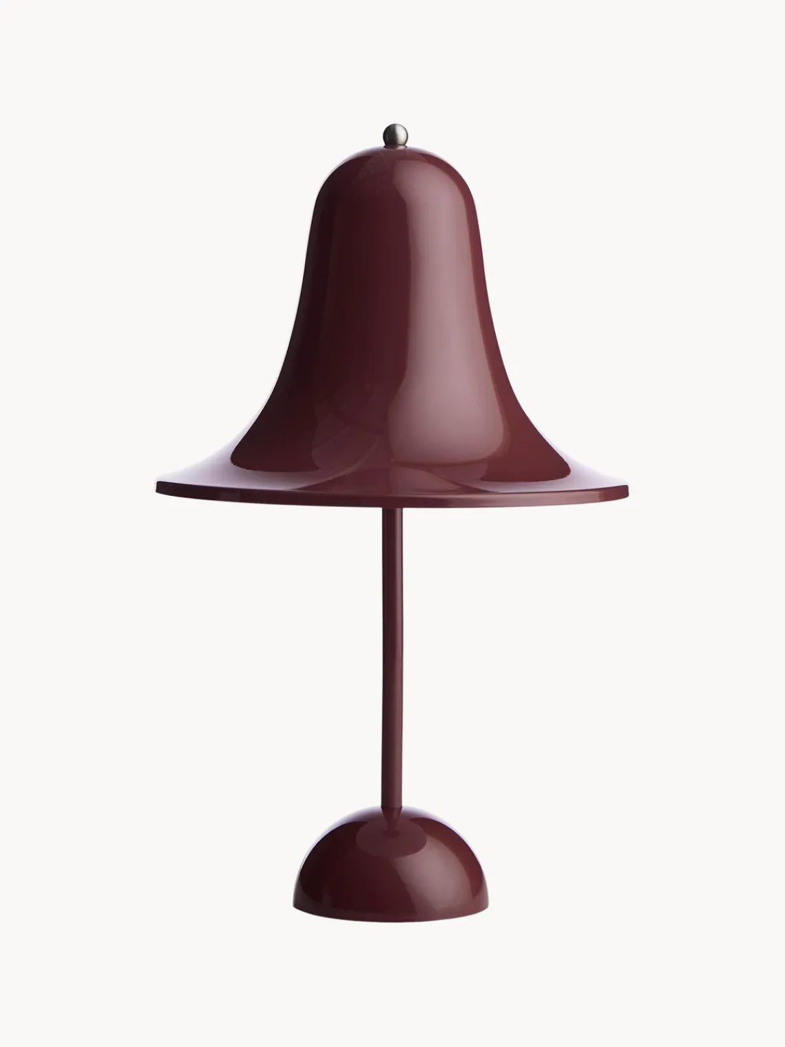 Sale Verpan Petite lampe à poser mobile LED Pantop, design Verner Panton Lie de vin, haute brillance