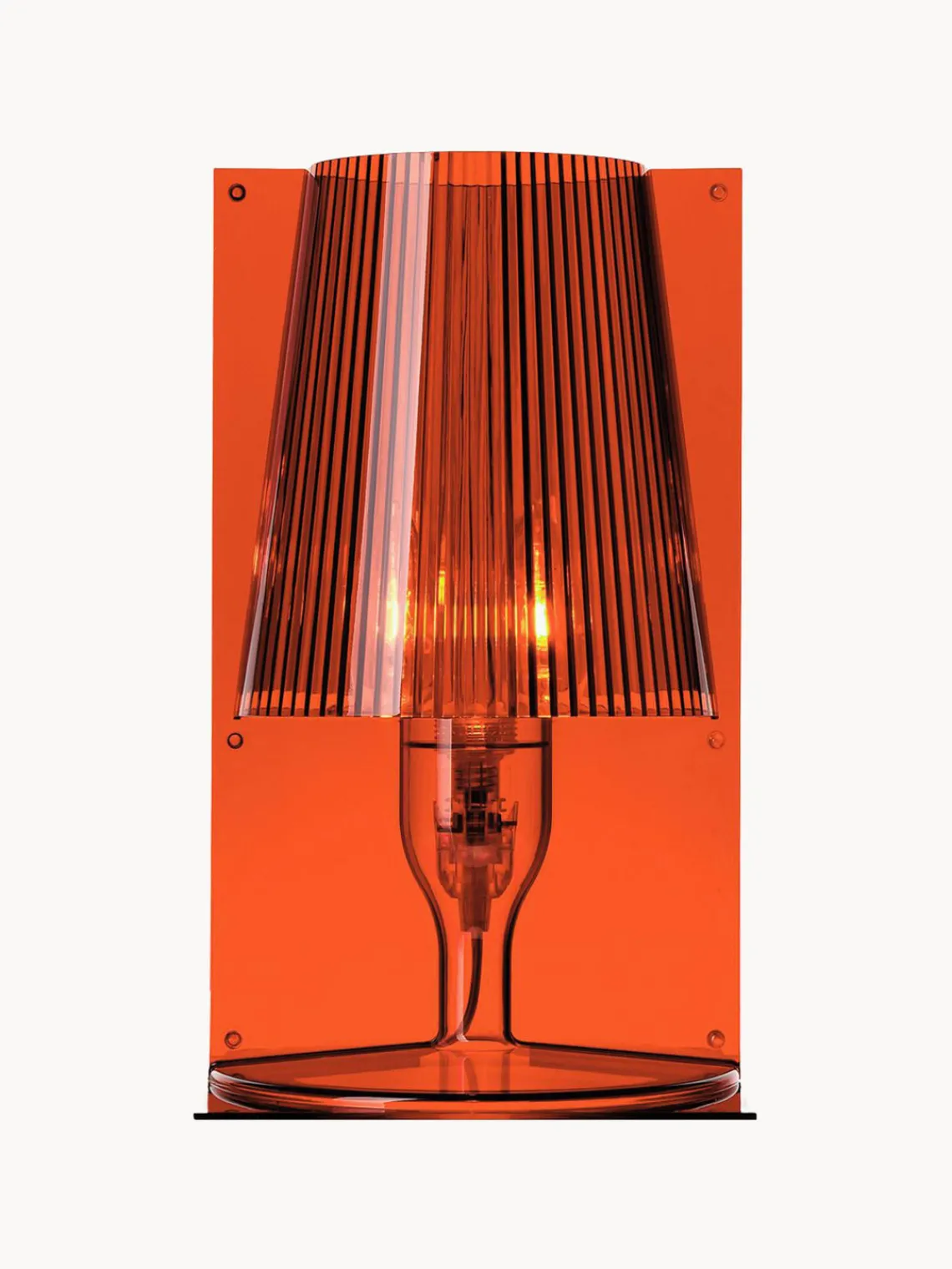 Discount Kartell Petite lampe à poser Take Terracotta, transparent