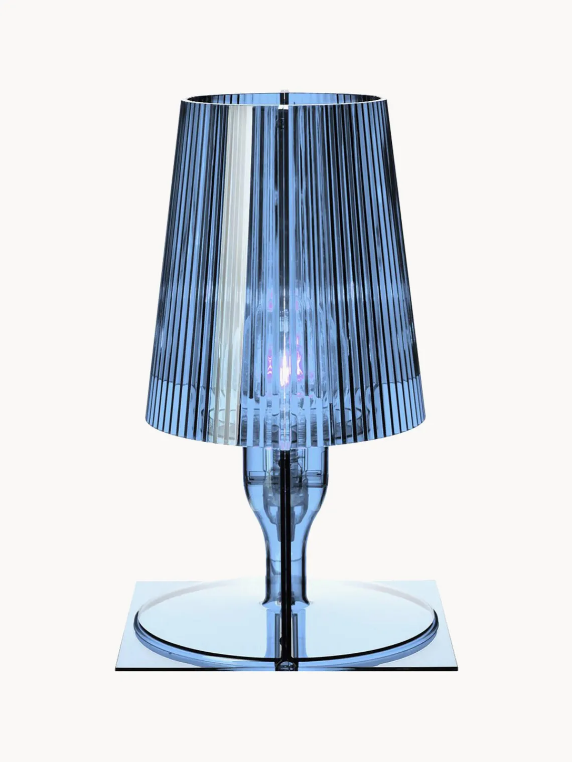 Fashion Kartell Petite lampe à poser Take Bleu, transparent