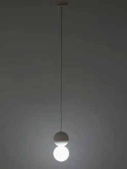 Clearance Nova Luce Petite suspension design en verre et béton Zero