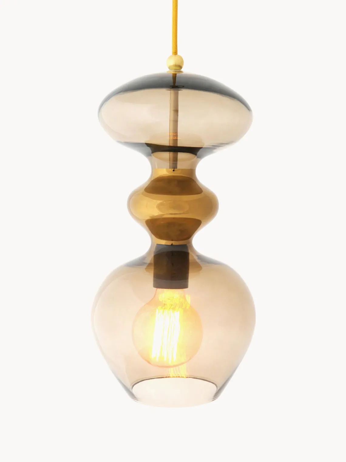 Online EBB & FLOW Petite suspension soufflée bouche Futura Taupe, doré, transparent