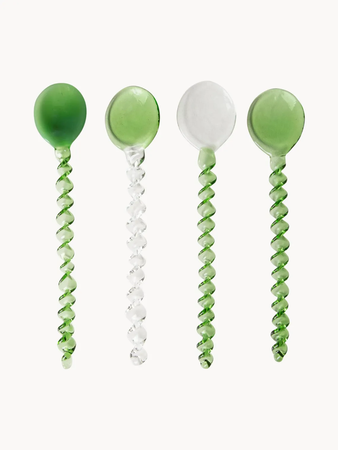 Sale HKLIVING Petites cuillères à café en verre Emeralds, 4 pièces