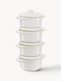 Hot Staub Petits pots Mini Cocotte, 4 pièces Blanc