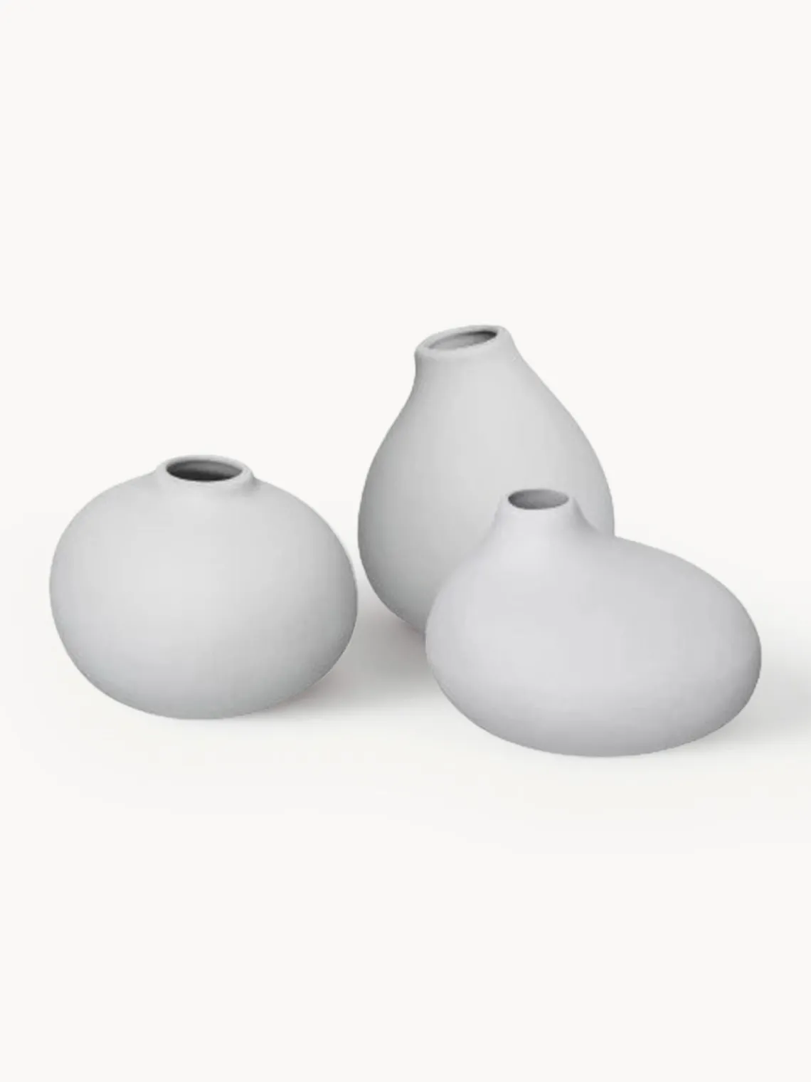 Sale blomus Petits vases en porcelaine Nona, 3 élém. Gris clair