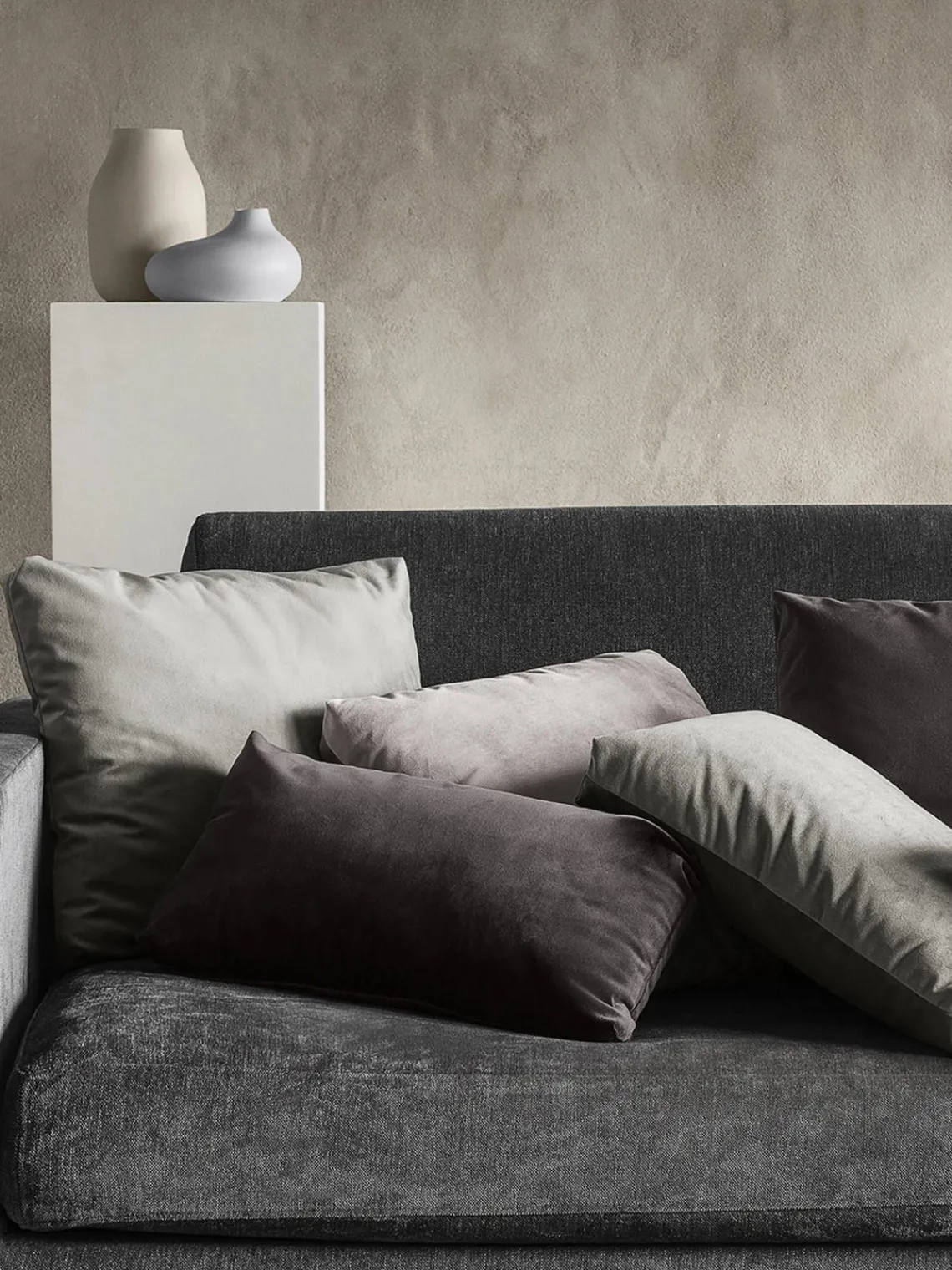 Sale blomus Petits vases en porcelaine Nona, 3 élém. Gris clair