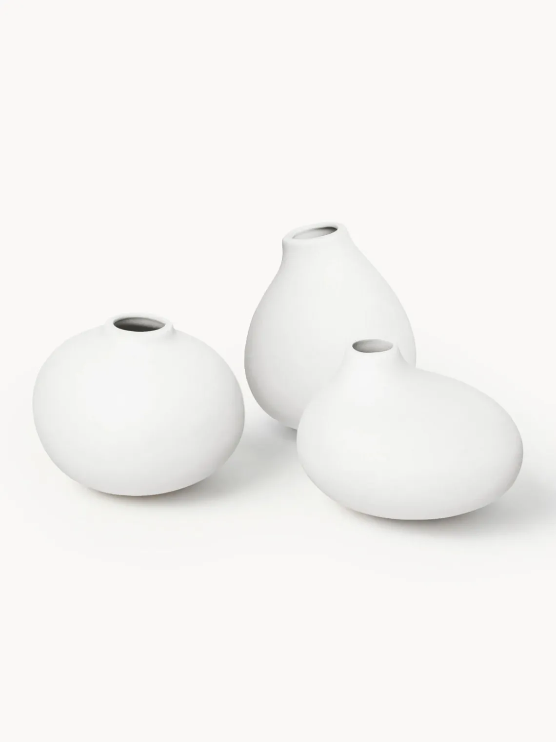 Discount blomus Petits vases en porcelaine Nona, 3 élém. Blanc cassé