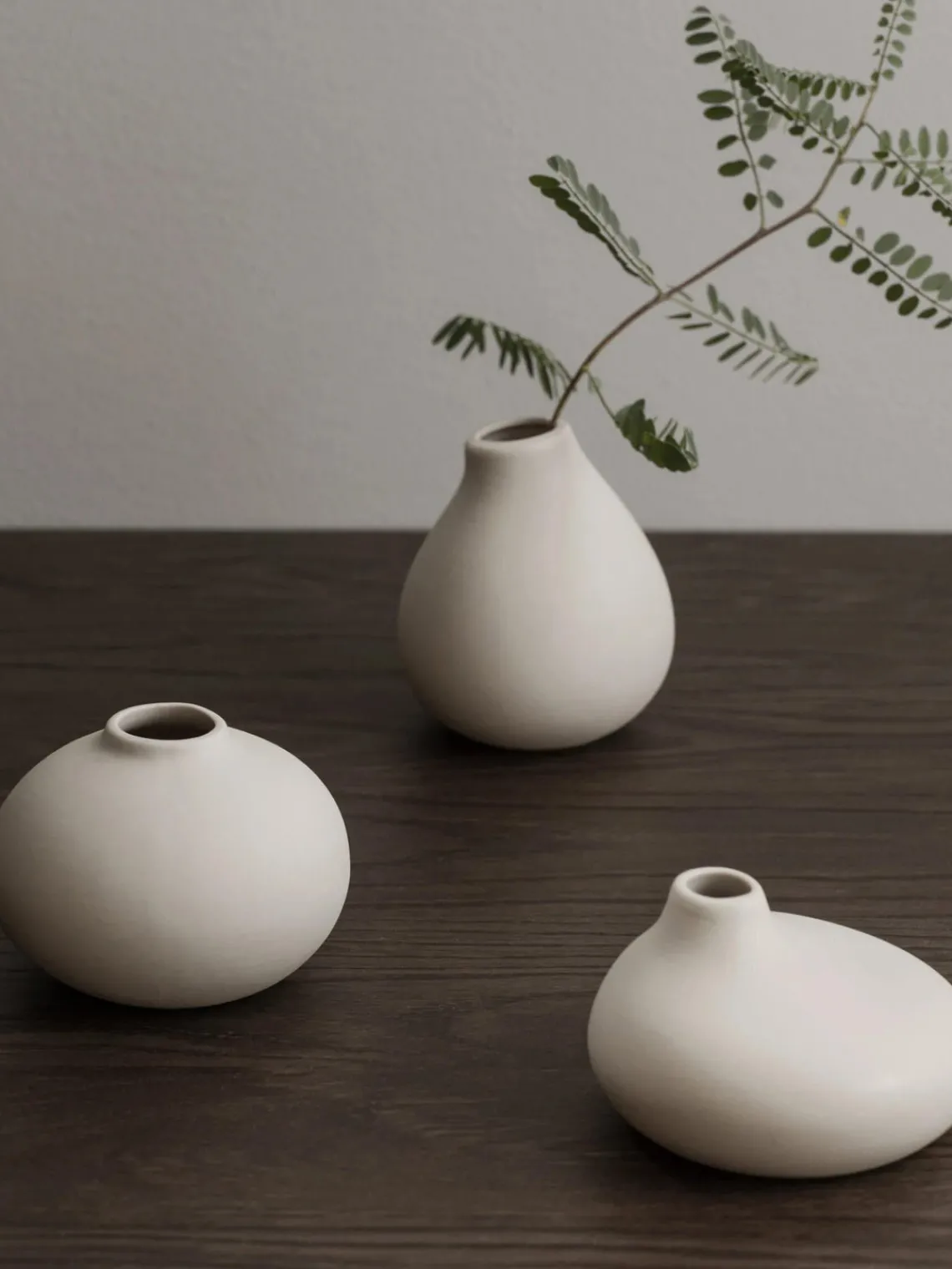 Discount blomus Petits vases en porcelaine Nona, 3 élém. Blanc cassé