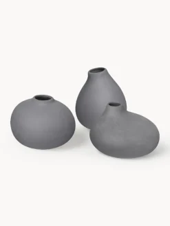 Discount blomus Petits vases en porcelaine Nona, 3 élém. Gris foncé