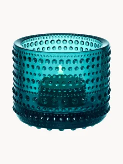 Fashion iittala Photophore en verre Kastehelmi Turquoise, transparent