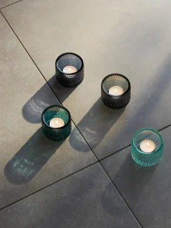 Fashion iittala Photophore en verre Kastehelmi Turquoise, transparent