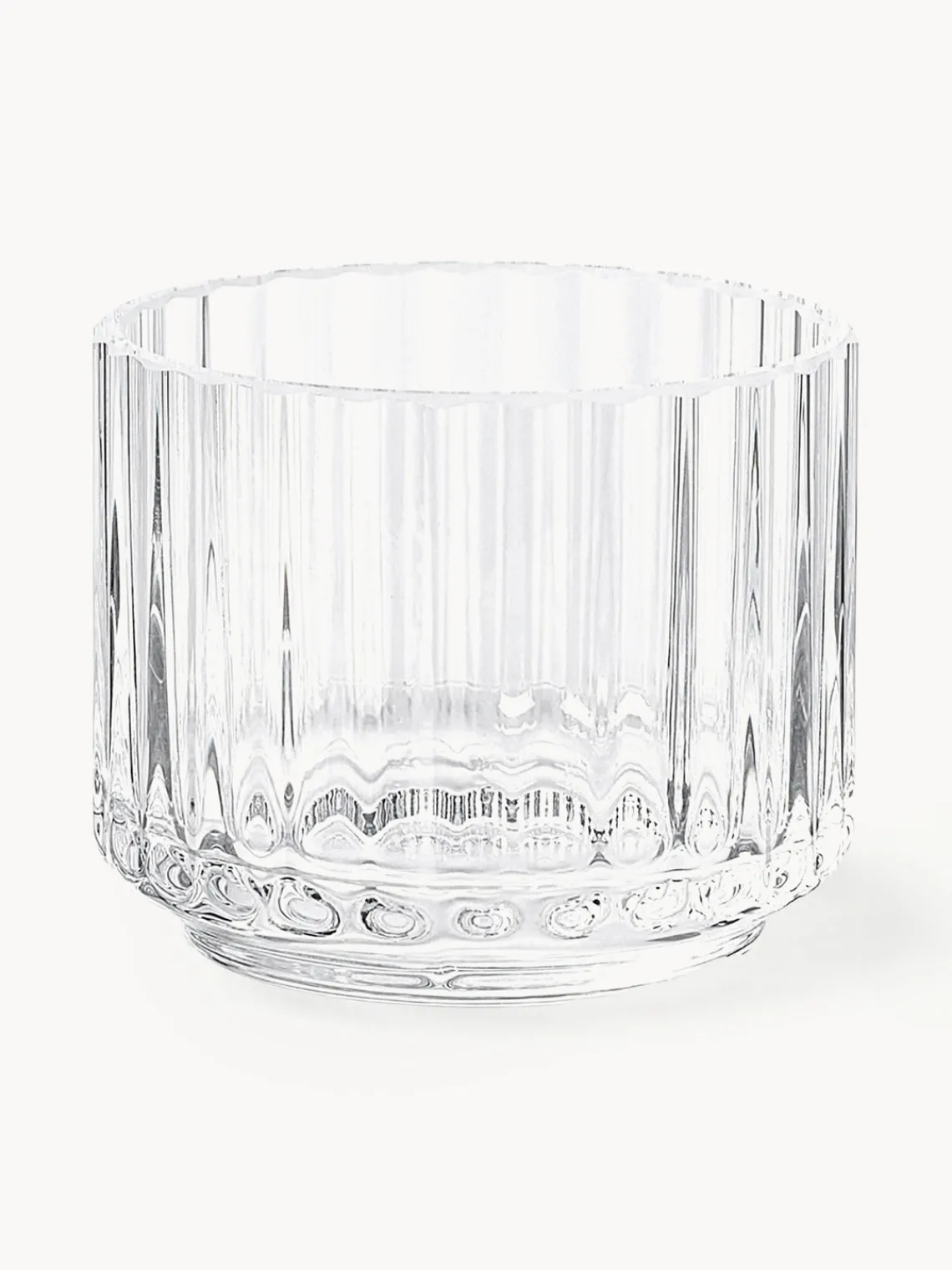 Best Lyngby Porcelaen Photophore en verre soufflé bouche strié Lyngby