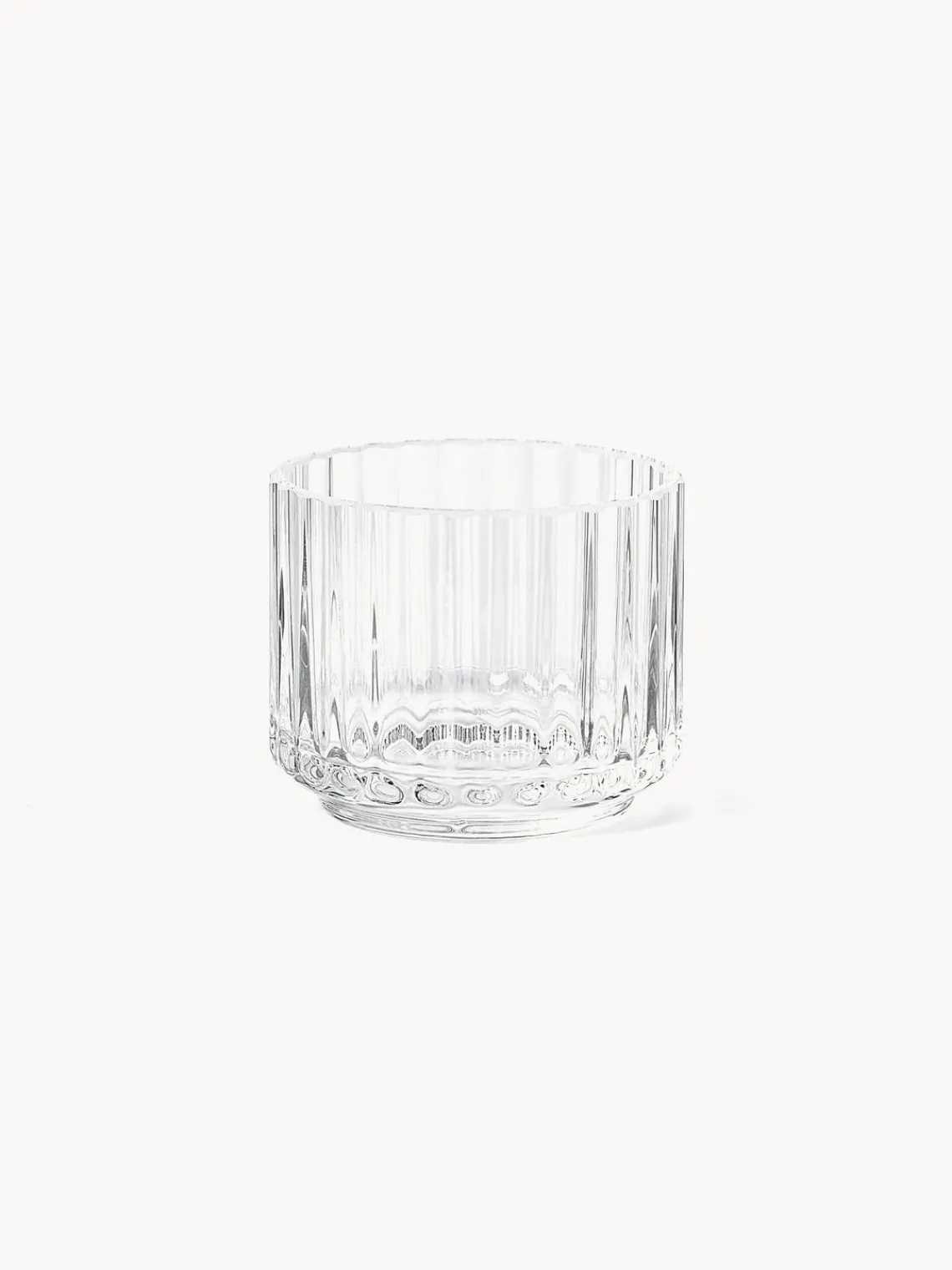 Best Lyngby Porcelaen Photophore en verre soufflé bouche strié Lyngby