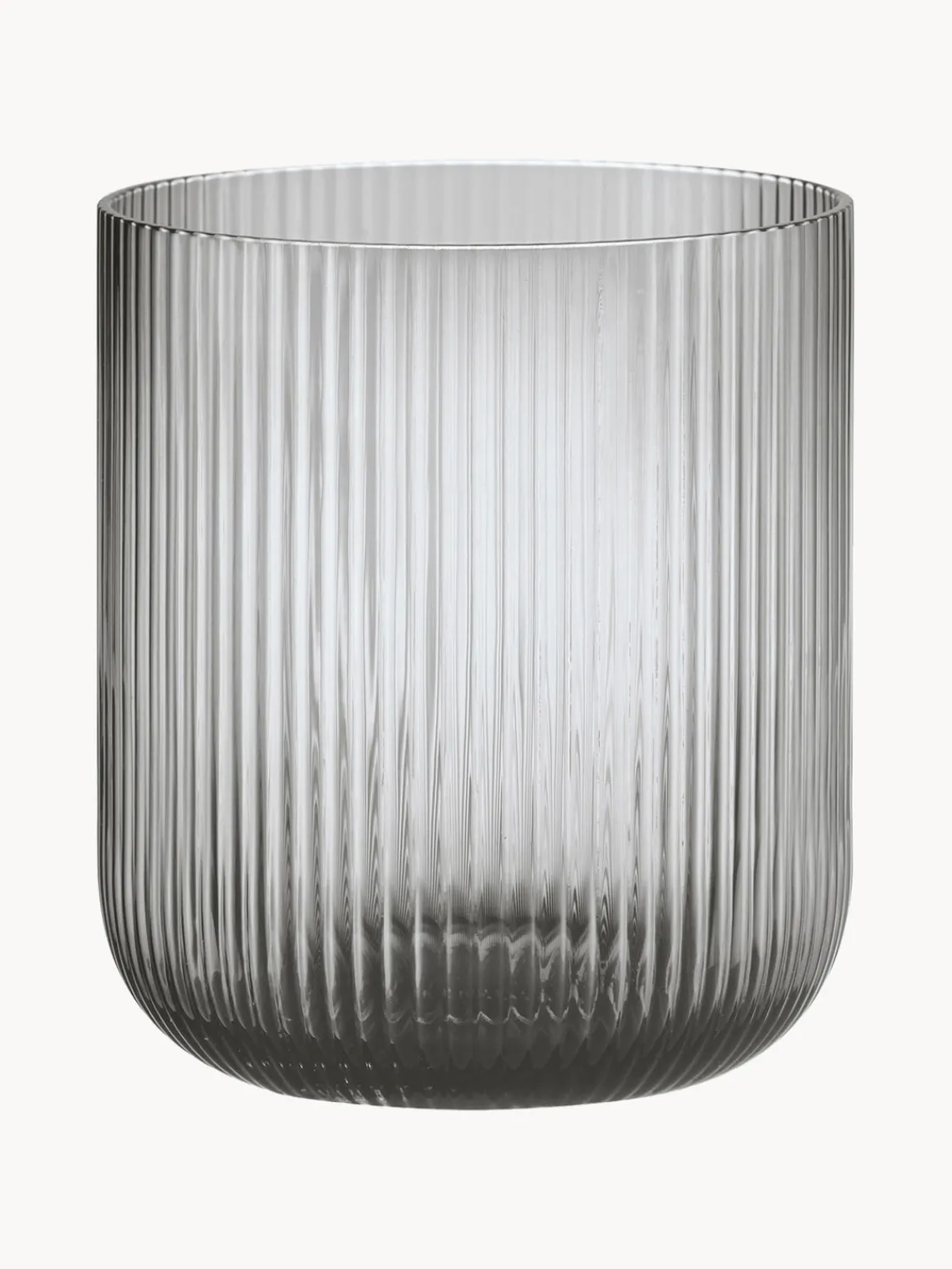 Outlet blomus Photophore en verre strié Ven, haut. 16 cm