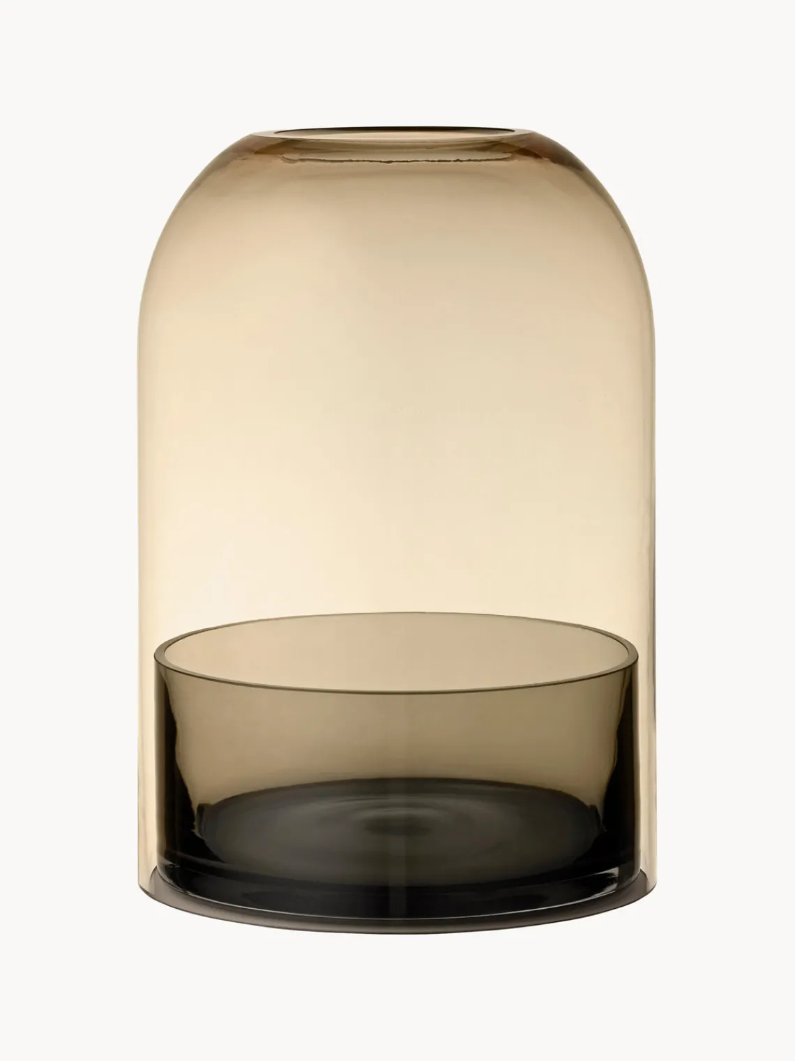 New AYTM Photophore en verre Tota Ocre, gris foncé, transparent