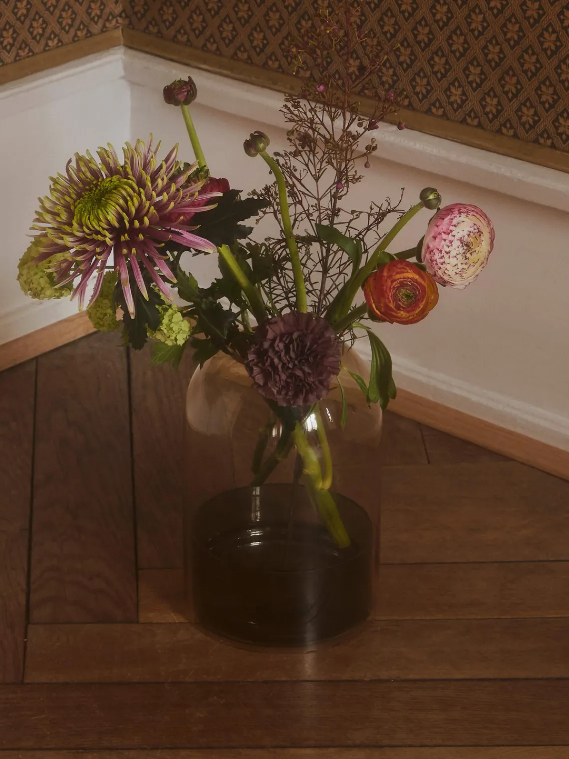 New AYTM Photophore en verre Tota Ocre, gris foncé, transparent