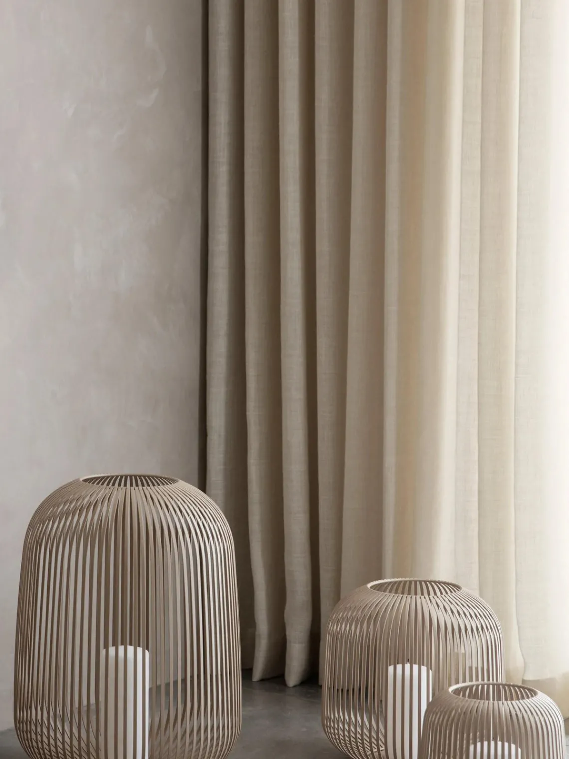 Outlet blomus Photophore moderne Lito Beige clair