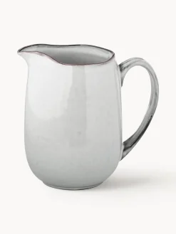Best Broste Copenhagen Pichet à lait artisanal Nordic Sand, 1 L Gris clair, chiné