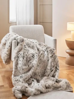 Clearance Magma Plaid doux en fourrure synthétique Skins Tons beiges
