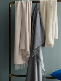 Clearance Elvang Plaid en laine d'alpaga Luxury Blanc cassé