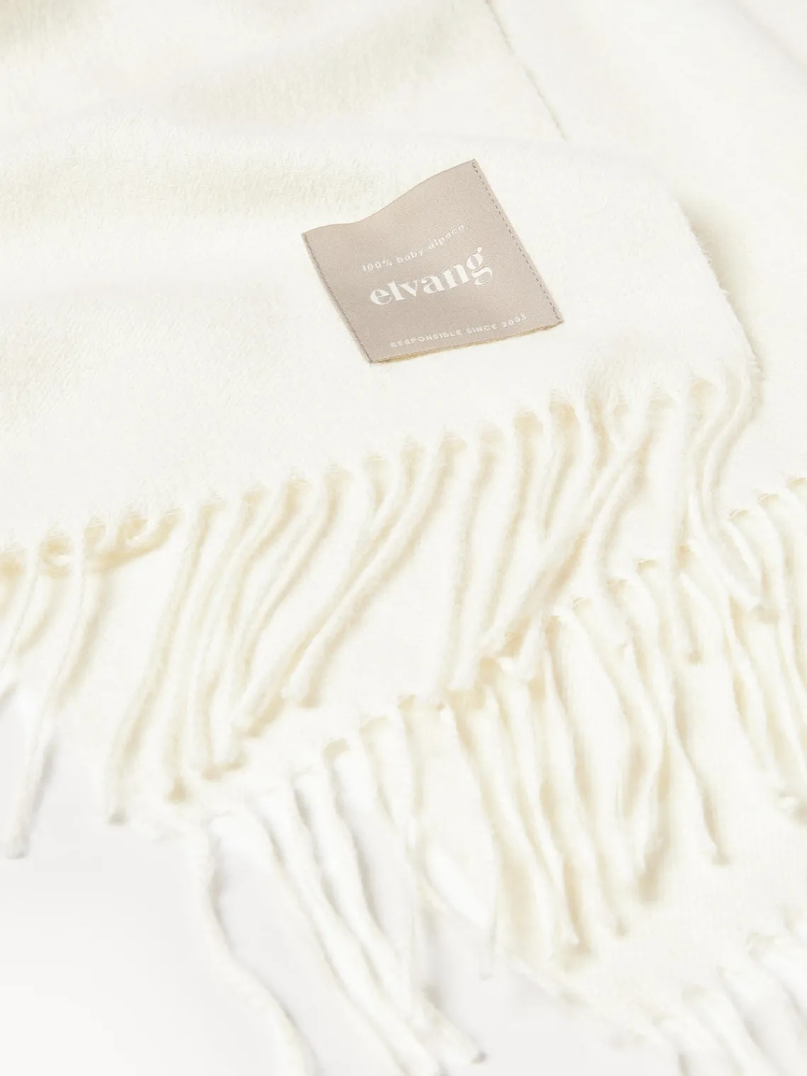 Clearance Elvang Plaid en laine d'alpaga Luxury Blanc cassé