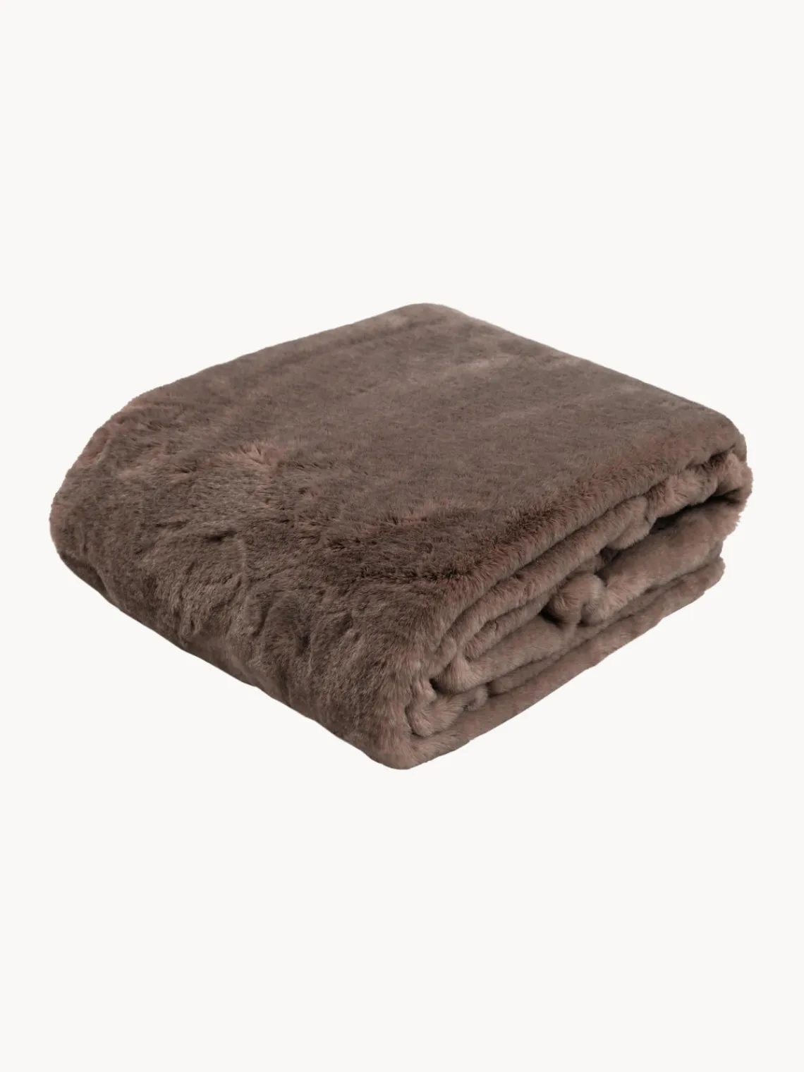 Fashion Magma Plaid moelleux en fourrure synthétique Skins Taupe
